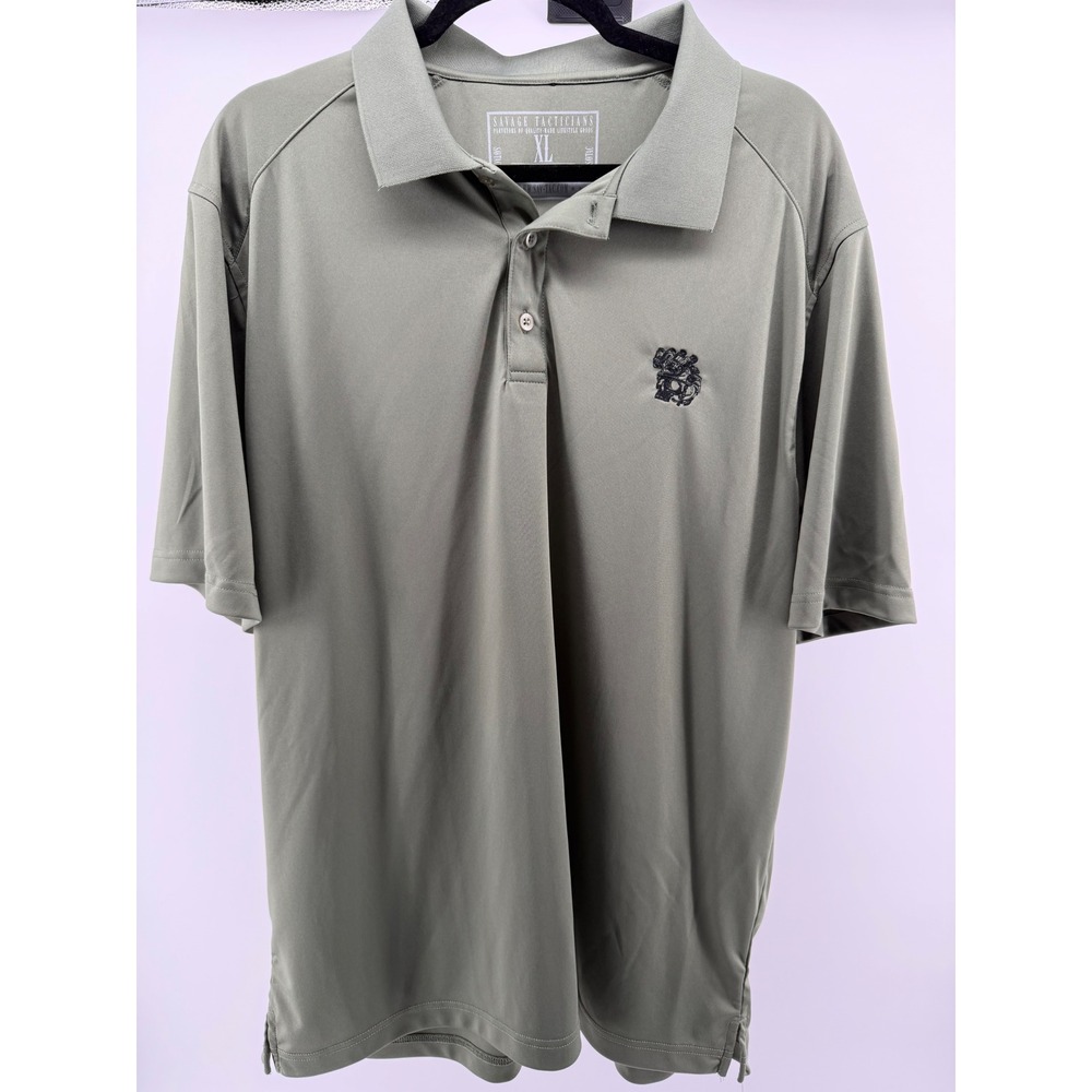 Savage Tacticians XL Tactical Polo Shirt Green Short Sleeve Performance Military